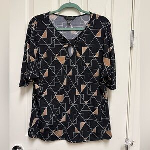 Geometric Black and Brown Women's Top
